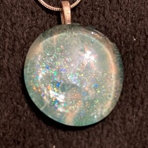 Elegant Silver and Blue Pendant Necklace